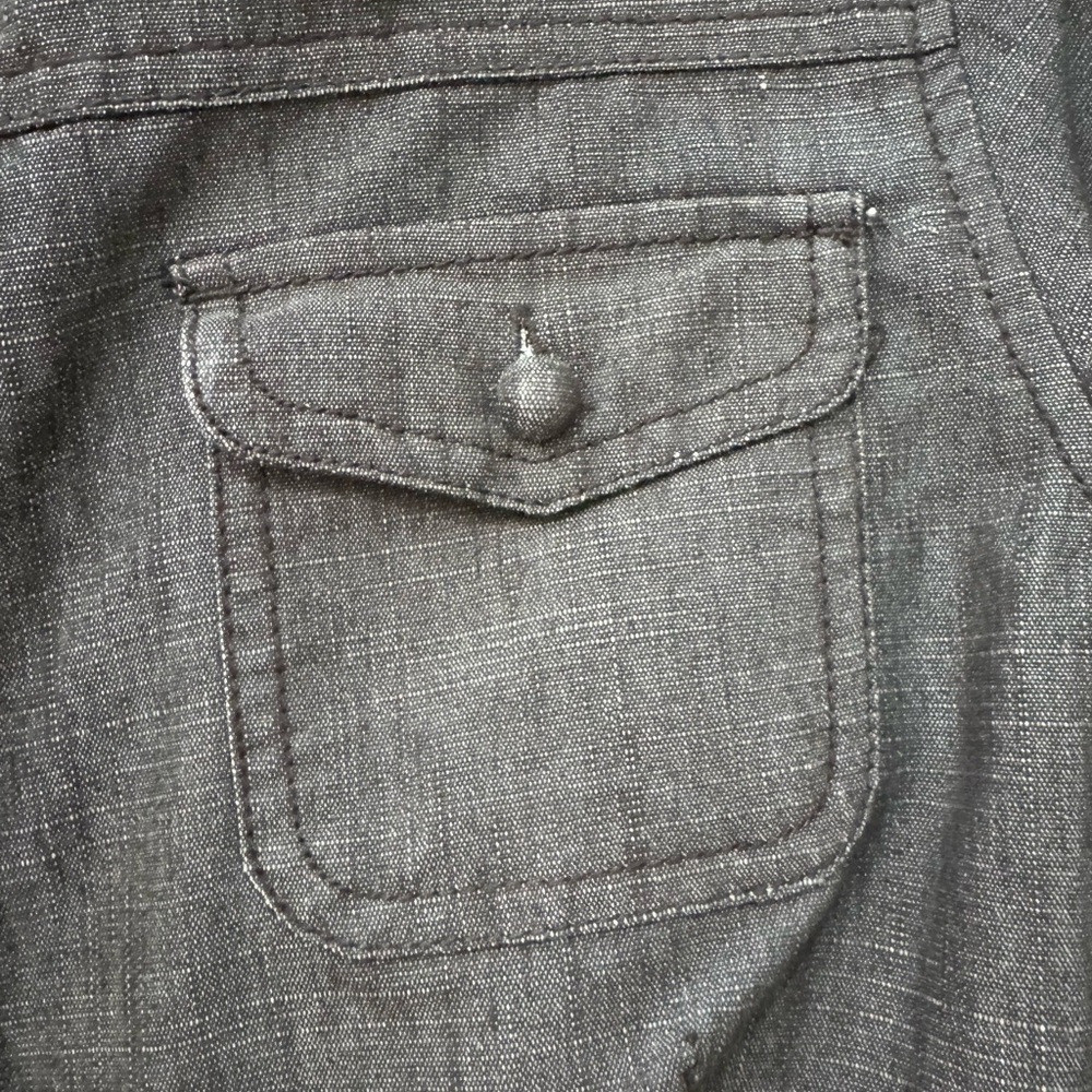 American Rag Dark Blue Denim Button-Front Fit-and-Flare Midi Dress - Picture 7 of 8